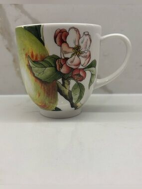 New Rare Portmeirion Eden Fruits Green Apple and Floral Blossoms Ceramic Mug